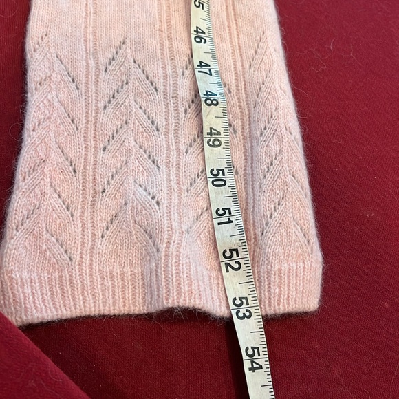 Pink Lambswool scarf Angora KNIT winter LIGHT weight cute design kids/adult 53”L - Picture 7 of 9